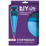 Roth Schultüte Stoffbezug mit Satinschleife, blau, 70cm, rund - ohne Rohling