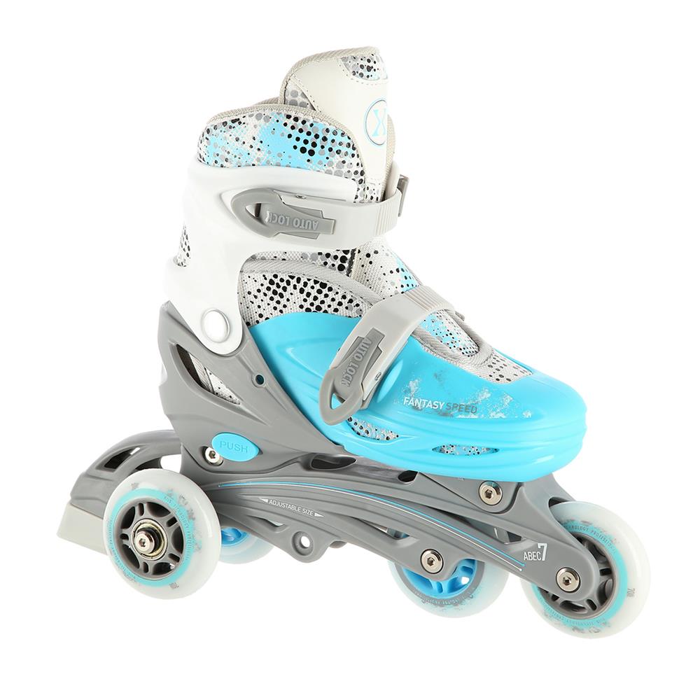 NILS EXTREME NH18331 4in1 Inliner Schlittschuhe Rollschuhe Gr. 31-34, Blau, verstellbar