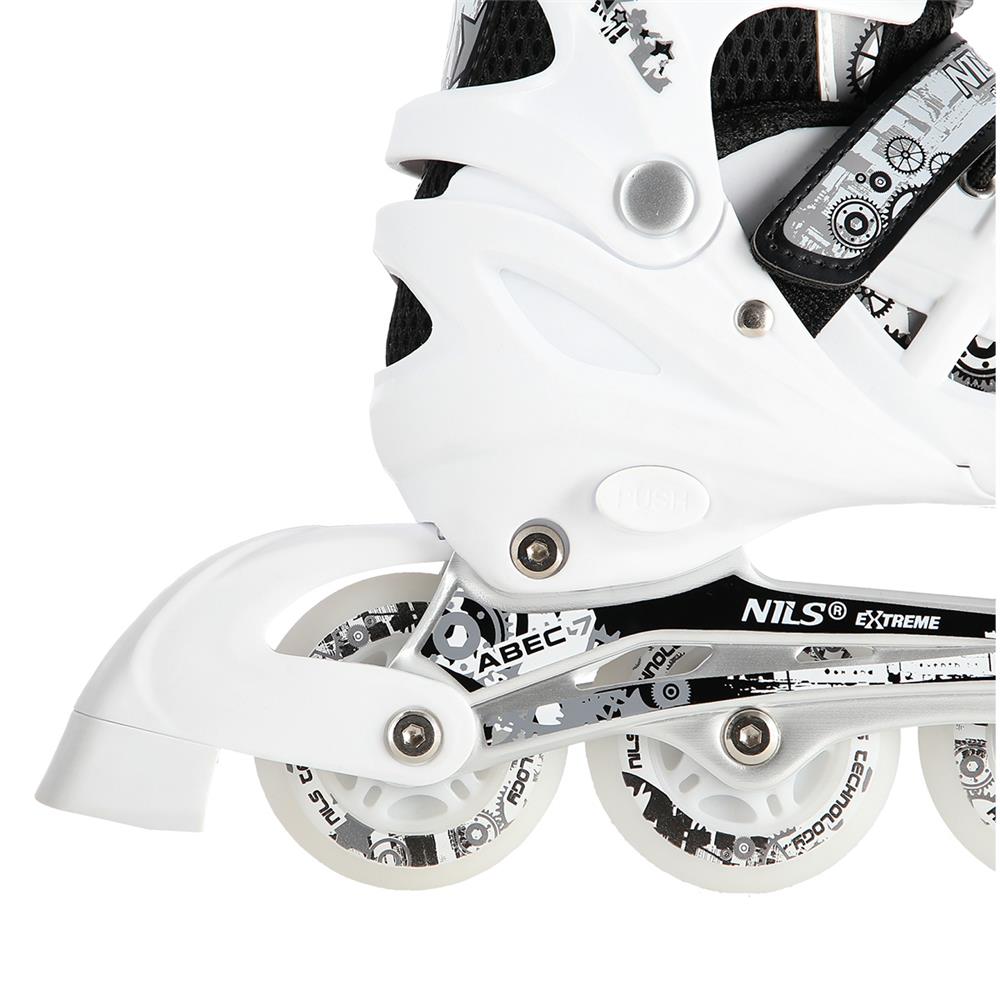 NILS EXTREME NH10905 4in1 LED Inliner Schlittschuhe Rollschuhe Gr. 31-34, Weiß, verstellbar