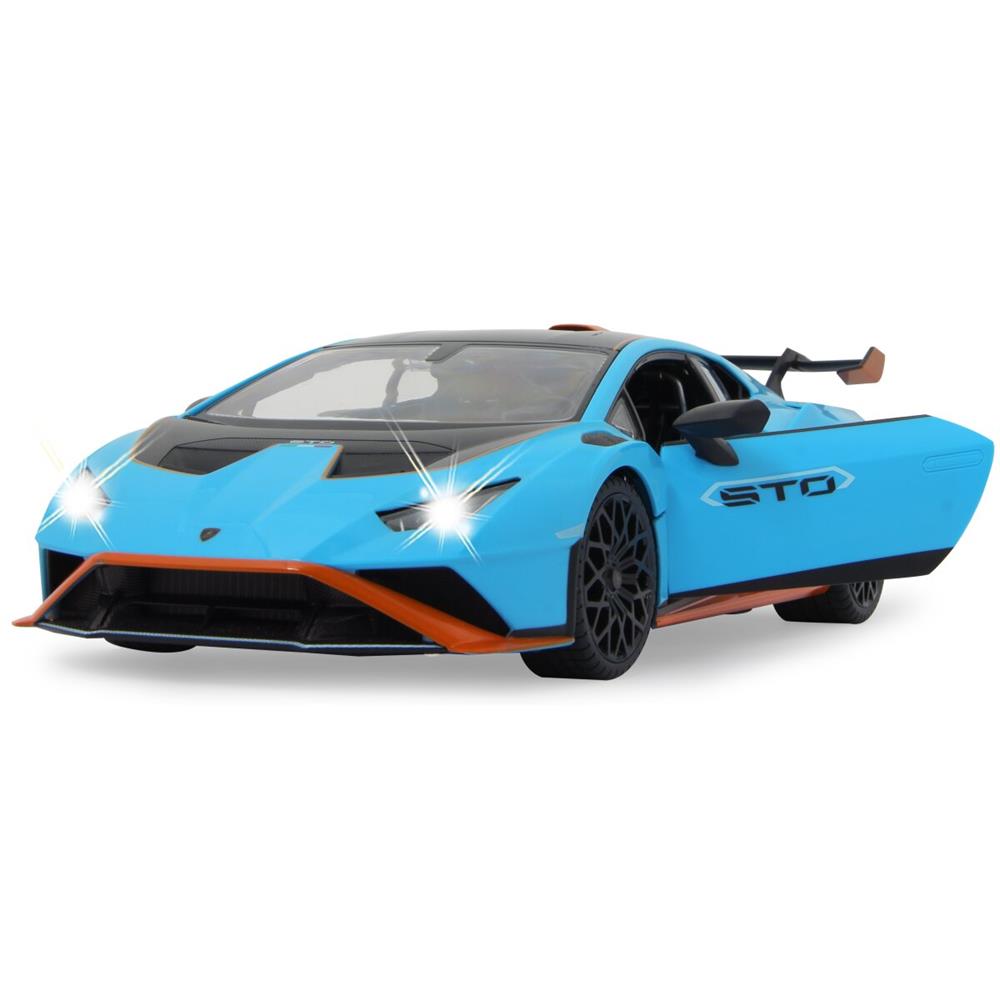 Jamara Lamborghini Huracán STO 1:14 blau 2,4GHz Tür manuell Ferngesteuertes Auto mit LED Fahrlicht