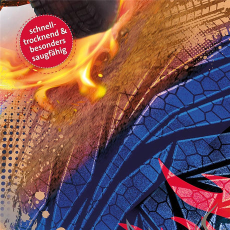 Roth Kinder-Badetuch, Monstertruck Fire, 60 cm x 120 cm, schnell trocknend