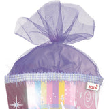 Roth Schultüte Einhornportrait mit Glitter, 85cm, eckig, mit Rot(h)-Spitze und lila Tüllverschluss