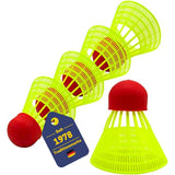 Best Sporting Speed Federball Set Neon Gelb, 5 Speed Federbälle aus Nylon