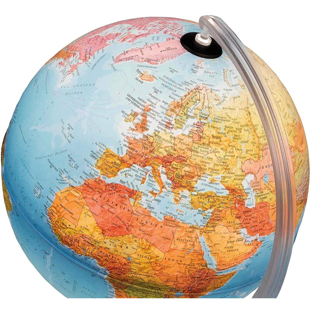 Idena LED-Leuchtglobus, 30 cm, physisches und politisches Kartenbild, beleuchtet