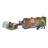 Bruder 62611 - bworld Kuh- und Kälberstall mit Landwirt