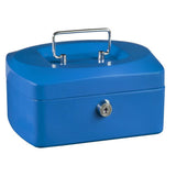 Idena Geldkassette Mini Metall blau 6 Fächer abschließbar