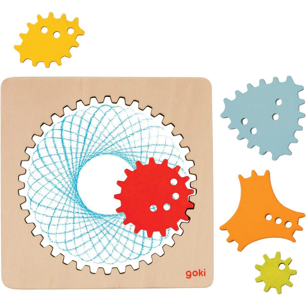 Goki Spirograph aus Holz, Mandala zeichnen - Kreativset Malen