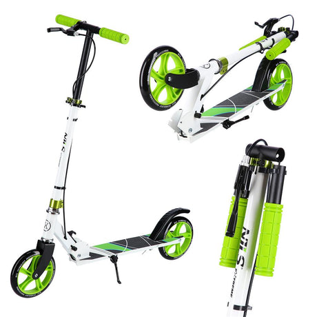 NILS EXTREME HM0180 City Scooter Grün, Freizeitroller, ABEC-7, Handbremse, bis 100 kg