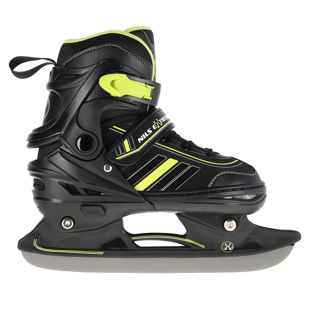 NILS EXTREME NH18191 2in1 Inliner Schlittschuhe Kinder Gr. 34-38, Schwarz-Limettengrün, verstellbar