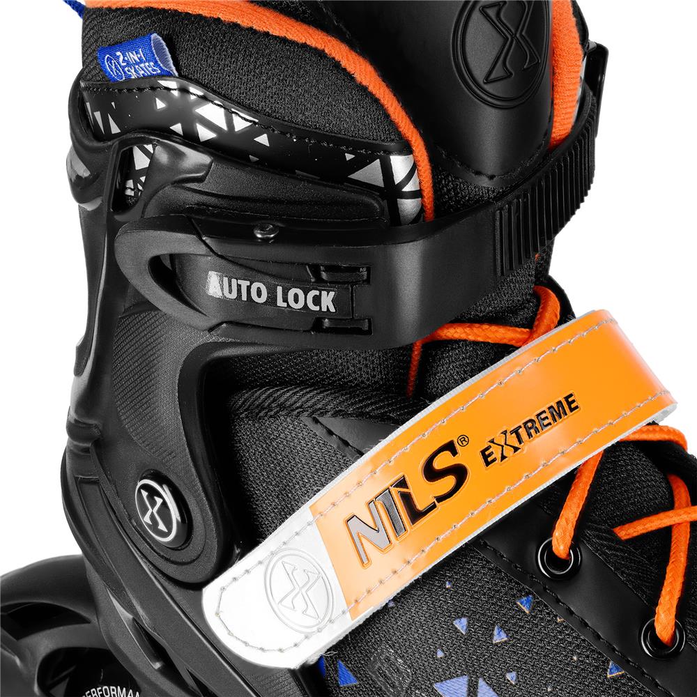 NILS EXTREME NH18190A BRAVE 2in1 Inliner Schlittschuhe Kinder Gr. 34-38, Blau, verstellbar
