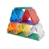 Cleverclixx Brick Tiles Pack Knallfarben 16 Teile, magnetische Steckbauteile, kompatibles Magnetspielzeug