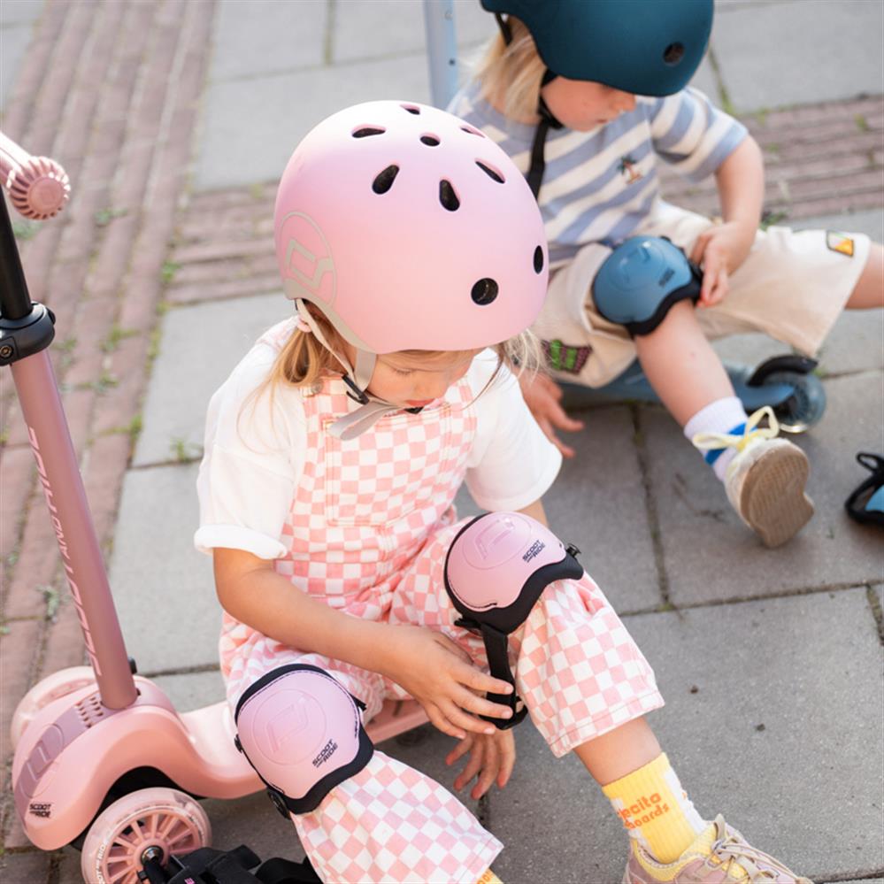 Scoot & Ride Protective Set, Größe S, rose, Knieschoner und Ellbogenschoner Set in rosa