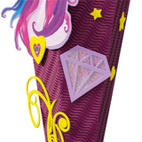 Roth Schultüte-Bastelset, Einhornportrait, 68cm, eckig, Rot(h)-Spitze, Kreppverschluss
