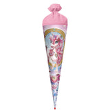 Roth Schultüte Einhorn Beauty, 70cm, rund, Rot(h)-Spitze, Filzverschluss, Glitter