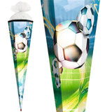 Roth Schultüte Fußball, 85cm, eckig, Rot(h)-Spitze, Tüllverschluss