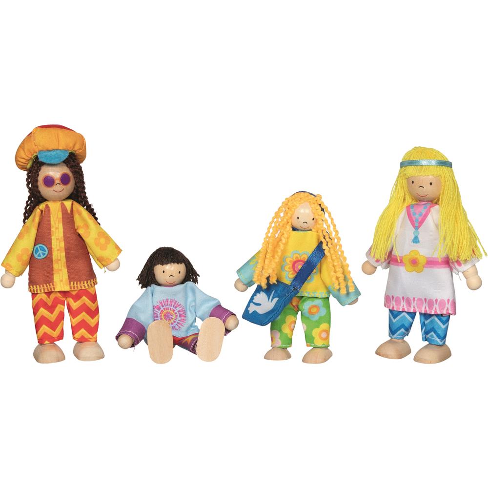 goki Biegepuppen Familie Love & Harmony – Holzspielzeug mit flexiblen Gliedmaßen, für Kinder ab 3 Jahren