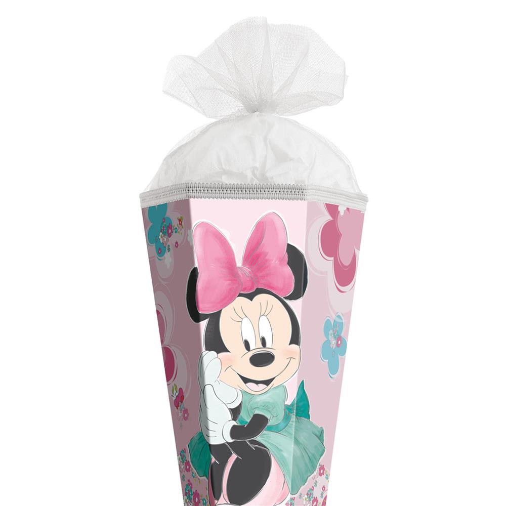 Roth Schultüte Disney Minnie Maus, 85cm, eckig, mit Rot(h)-Spitze und weißem Tüllverschluss