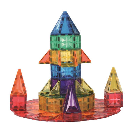 Cleverclixx Erfindungs-Bausatz in Knallfarben 110 Teile, abwechslungsreiche Formen, Magnetspielzeug