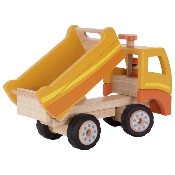 Goki Baufahrzeug aus Holz - Kipper, Kipplastwagen