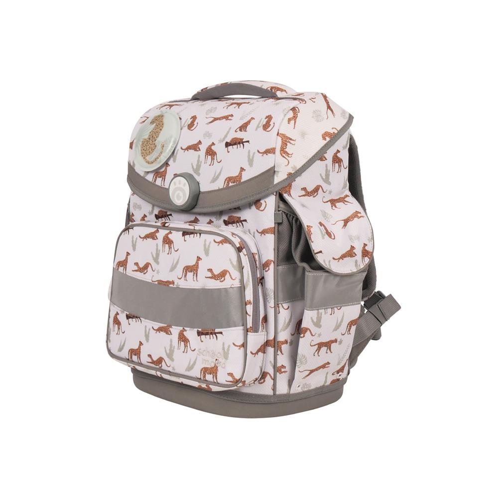 School-Mood Schulranzenset Timeless Air+ Leopard (Nordic Collection, weiß)