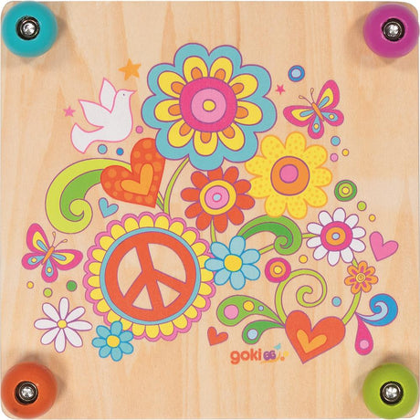 goki Blumenpresse Flower Power - Lernspielzeug (Natur), zum Blätter pressen für Hebarium