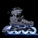 NILS EXTREME NH10905 4in1 LED Inliner Schlittschuhe Rollschuhe Gr. 39-42, Weiß, verstellbar