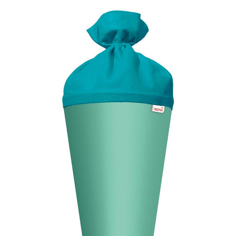 Roth Schultüte-Rohling/Basteltüte, mint, 70cm, rund, Rot(h)-Spitze, mit Filzverschluss (blau)