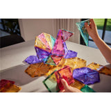 Cleverclixx Geometrie-Bausatz in Pastellfarben 45 Teile, geometrische Bausteine, Magnetspielzeug