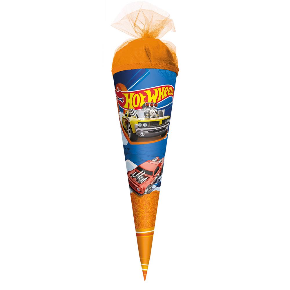 Roth Schultüte Hot Wheels, 35cm, rund, Tüllverschluss