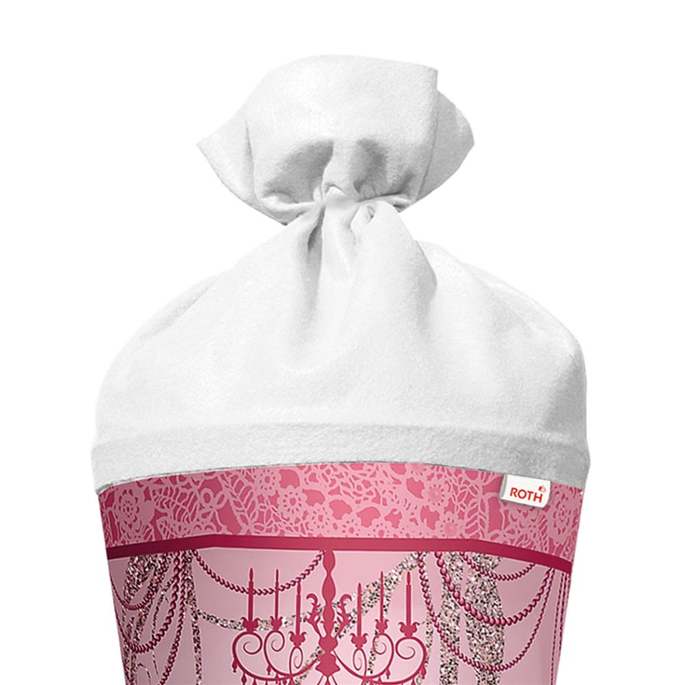 Roth Schultüte Ballerina mit Glitter, 70cm, rund, mit Rot(h)-Spitze und weißem Filzverschluss