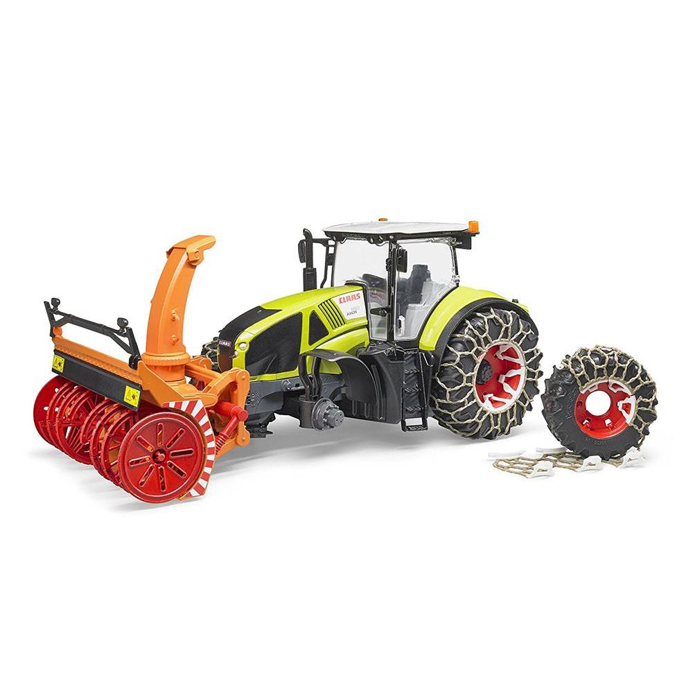 Bruder 03017 - Claas Axion 950 mit Schneeketten und Schneefräse