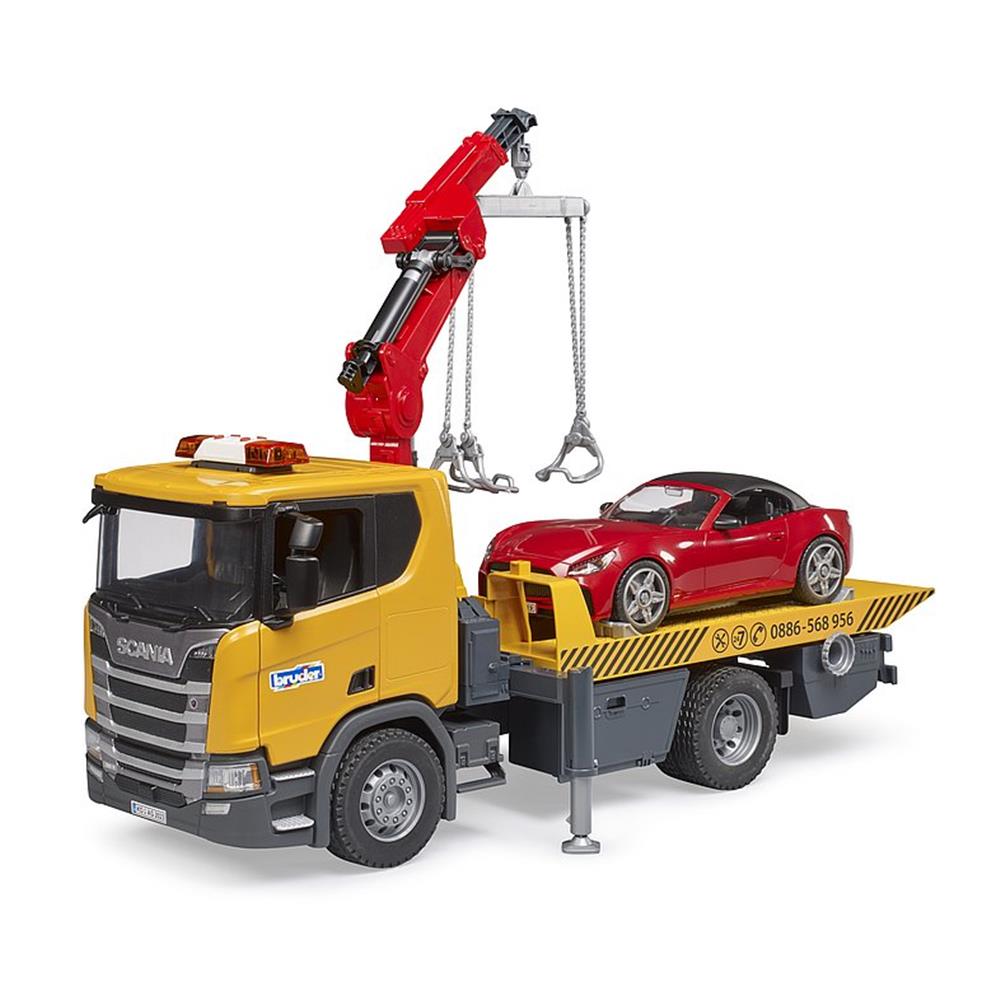 Bruder 03552 - Scania Super 560R Abschlepp-LKW, mit Light & Sound Modul und BRUDER Roadster