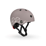Scoot & Ride Kinderhelm Größe XXS-S (45-51 cm) brown lines - Schutzhelm mit LED-Licht