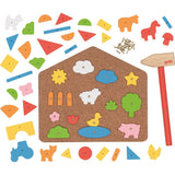 goki Hammerspiel Haus – Holzspielzeug 52-teilig mit Nägeln, für Kinder ab 3 Jahren