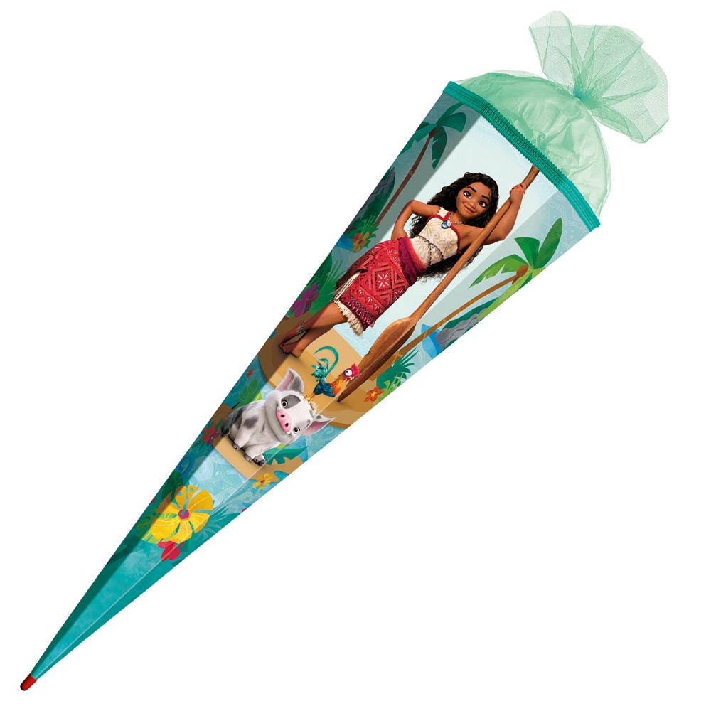 Roth Schultüte Disney Vaiana, 85cm, eckig, Rot(h)-Spitze, Tüllverschluss