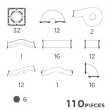 Cleverclixx Kugelbahn-Bausatz Clever in Pastellfarben 110 Teile, Murmelbahn, Magnetfliesen, Magnetbausteine