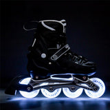 NILS EXTREME NH10905 4in1 LED Inliner Schlittschuhe Rollschuhe Gr. 35-38, Schwarz, verstellbar