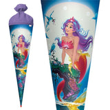 Roth Schultüte Magische Meerjungfrau, 70cm, rund, Rot(h)-Spitze, Filzverschluss