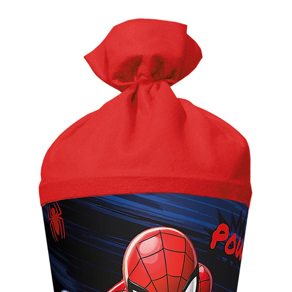 Roth Schultüte Marvel Spiderman, 70cm, rund, mit Rot(h)-Spitze und rotem Filzverschluss