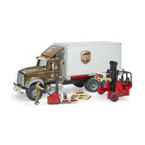 Bruder 02828 - MACK Granite UPS Logistik-LKW mit Mitnahmestapler
