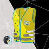 Roth ReflActions Warnweste für Kinder Roar, Gelb, mit reflektierenden Elementen, erweiterbar