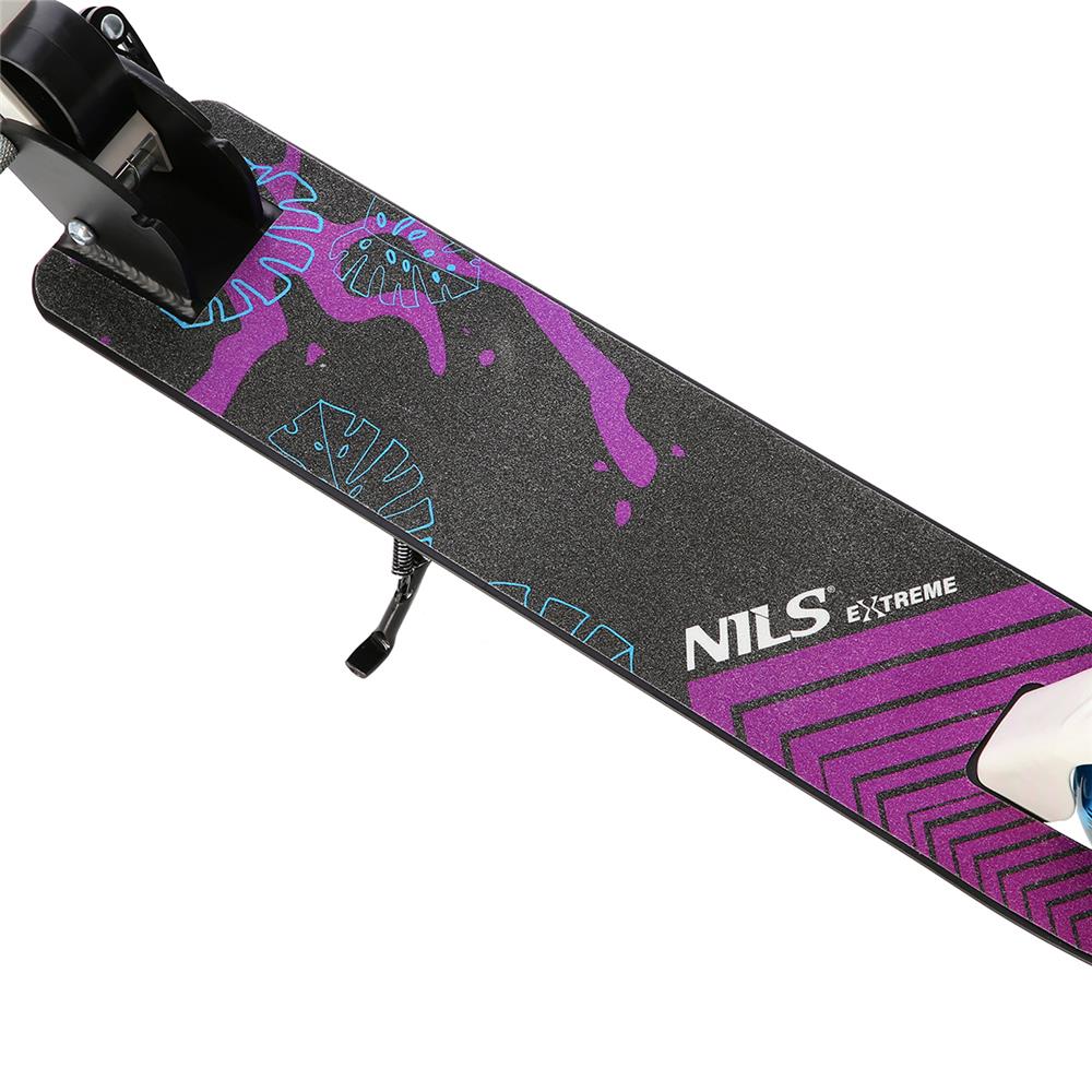 NILS EXTREME HM0107 City Scooter Weiß-Pink, Freizeitroller, ABEC-7, Handbremse, bis 100 kg