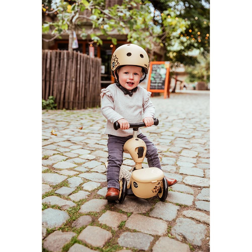 Scoot & Ride Highwaykick 1 Lifestyle, leopard - Kinderroller mit Aufbewahrungsbox