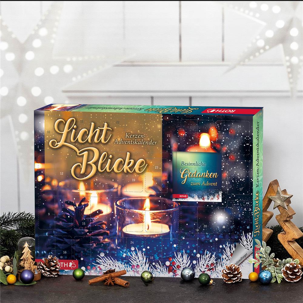 Roth Kerzen Adventskalender Lichtblicke – 24 Duftkerzen & Sprüche für besinnliche Momente