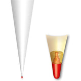 Roth Schultüte-Rohling/Basteltüte, weiß, 70cm, rund, Rot(h)-Spitze, mit Filzverschluss (rot)
