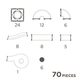 Cleverclixx Kugelbahn-Kreativ-Bausatz in Pastellfarben 70 Teile, Murmelbahn, Magnetspielzeug
