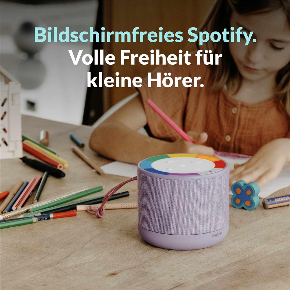 Wobie Box Violett Kinder Musikbox mit Spotify, WLAN, Bluetooth, SD-Slot & Kopfhöreranschluss