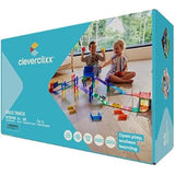 Cleverclixx Autobahn-Bausatz in Knallfarben 65 Teile, Magnetspielzeug Rennstrecke mit Auto & Verkehrsschilder