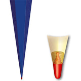 Roth Extra große XXL Schultüte-Rohling/Basteltüte, ultramarinblau, 100cm, eckig, Rot(h)-Spitze, Tüllverschluss