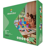 Cleverclixx Erfindungs-Bausatz in Knallfarben 110 Teile, abwechslungsreiche Formen, Magnetspielzeug
